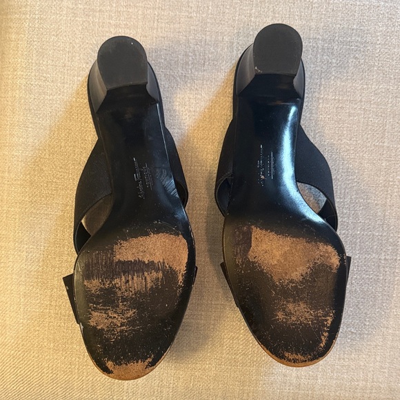 Salvatore Ferragamo Black Cross-Strap Sandals Mules - Picture 3 of 6